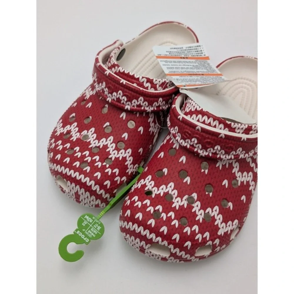 Crocs Classic Holiday Sweater Christmas Clog Women 4 Men 6‎ NEW!